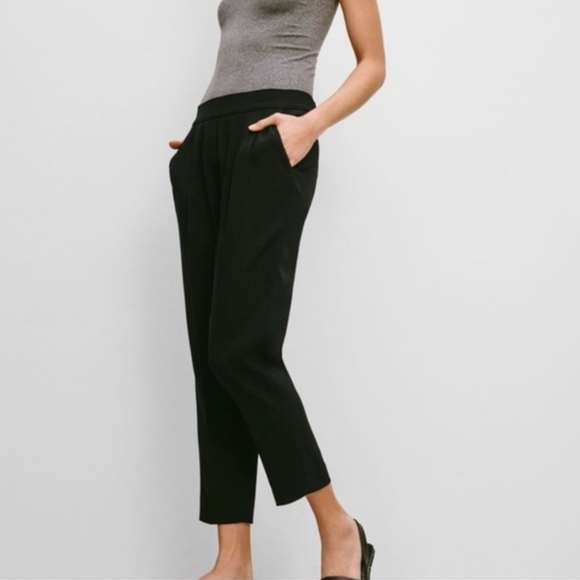 Babaton Cohen Wool Cashmere Pants Cropped Black Size 6 - Picture 3 of 15